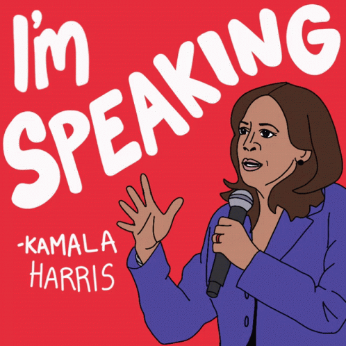 Kamala Harris Holding Microphone I M Speaking GIF