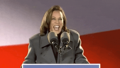 Kamala Laugh Laughing On Stage GIF