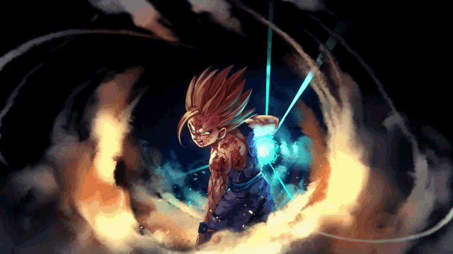 Kamehameha Wave Charge Gohan Fan Made GIF