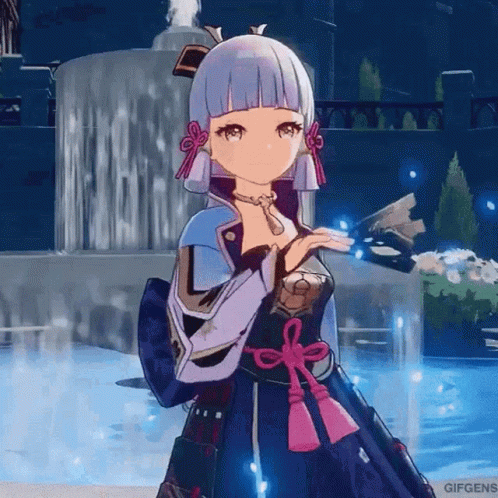 Kamisato Ayaka On The Falls GIF