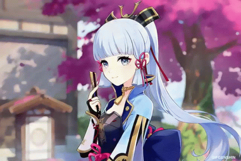 Kamisato Ayaka Power Fan GIF