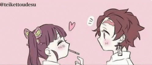 Kanao Tanjiro Kamado Couple Kiss GIF