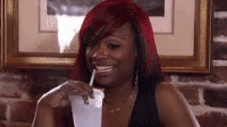 Kandi Burrus Oop While Sipping Drink GIF