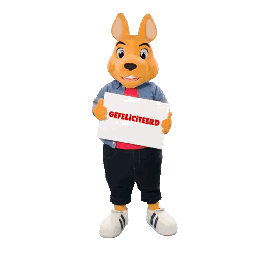 Kangaroo Holding Gefeliciteerd Sign