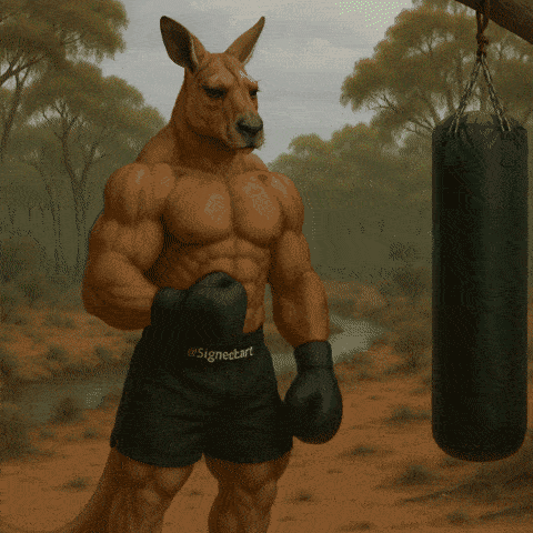 Kangaroo Wearing Boxing Gloves and Shorts Saying Signecart