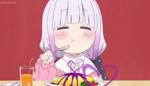 Kanna Kamui Happily Eating GIF