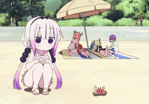 Kanna Kamui Eating Crabs GIF