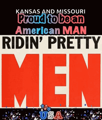 Kansas and Missouri Proud to Be an American Man Poster