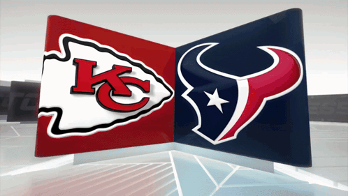 Kansas City Chiefs And Texans Logos Side By Side GIF