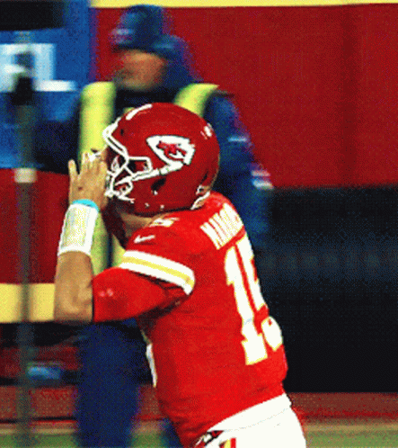 Kansas City Chiefs Mahomes Removing Helmet GIF