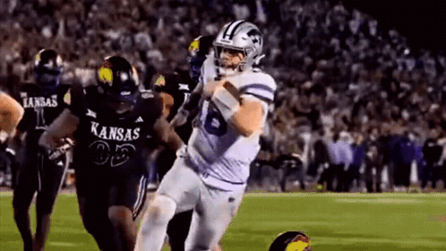 Kansas Football Player Being Tackled GIF