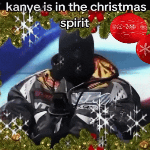 Kanye Christmas Spirit With Decorations