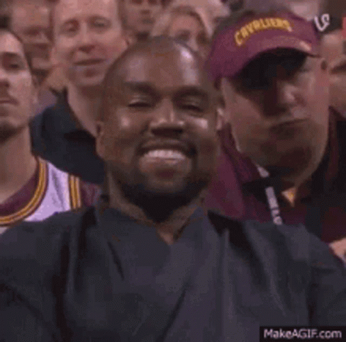 Kanye West Watching Basketball Game