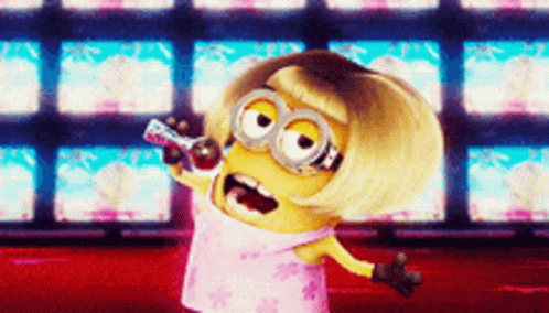 Cutie Minion In Karaoke GIF