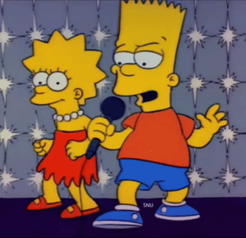 The Simpsons Enjoying Karaoke GIF