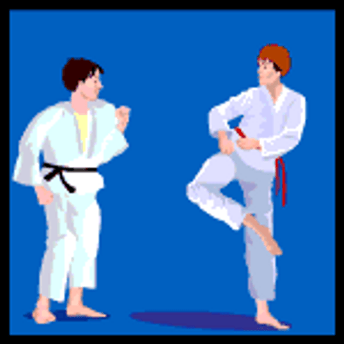 Karate Animation Sparring GIF