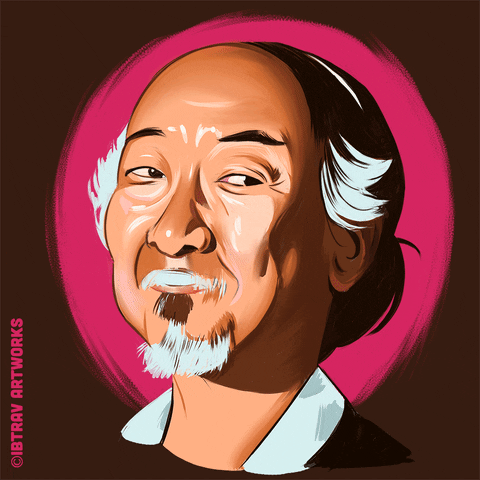 Karate Kid Pat Morita Art GIF