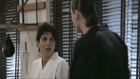 Karate Kid Ralph With Black Belter GIF