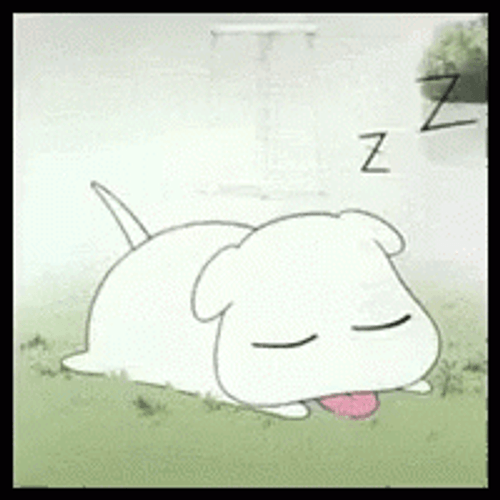 Karekano Anime Dog Sleeping Wagging Tail GIF