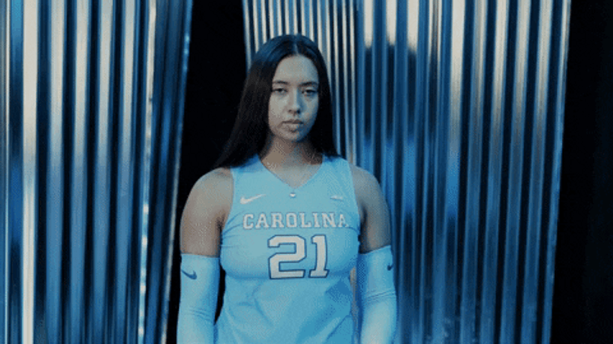 Karenna Wurl Jersey Number 21 UNC Volleyball Team GIF
