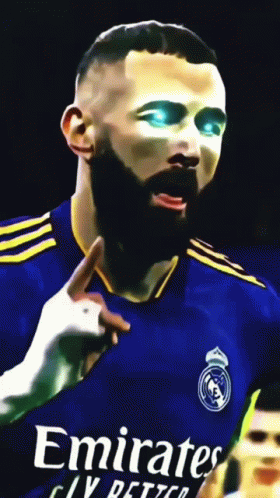 Karim Benzema Edited With Yellow Lightning GIF