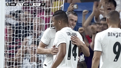 Karim Benzema High Five With Teammates GIF
