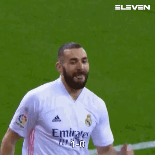 Karim Benzema Jumps Out Of Happiness GIF