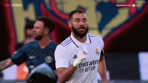 Karim Benzema Kissing Fist While Running GIF