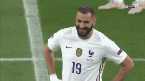 Karim Benzema White Jersey Smile GIF