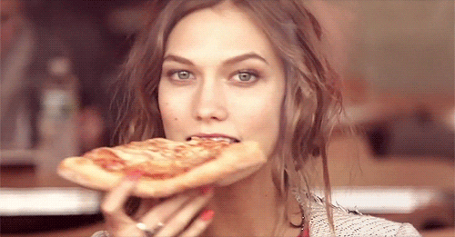 Karlie Kloss Eating Pizza GIF