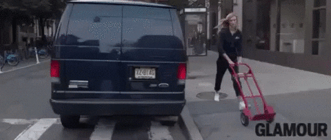 Karlie Kloss Pushing Cart GIF