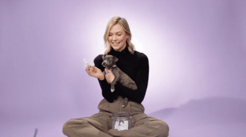 Karlie Kloss With Puppy GIF