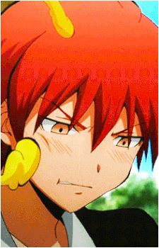 Karma Akabane Embarrassed Cheek Poke GIF