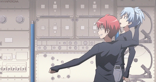 Karma Akabane Throwing Nagisa Spin GIF