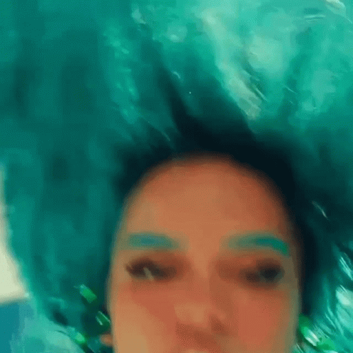 Karol G Hair Flip Blue GIF