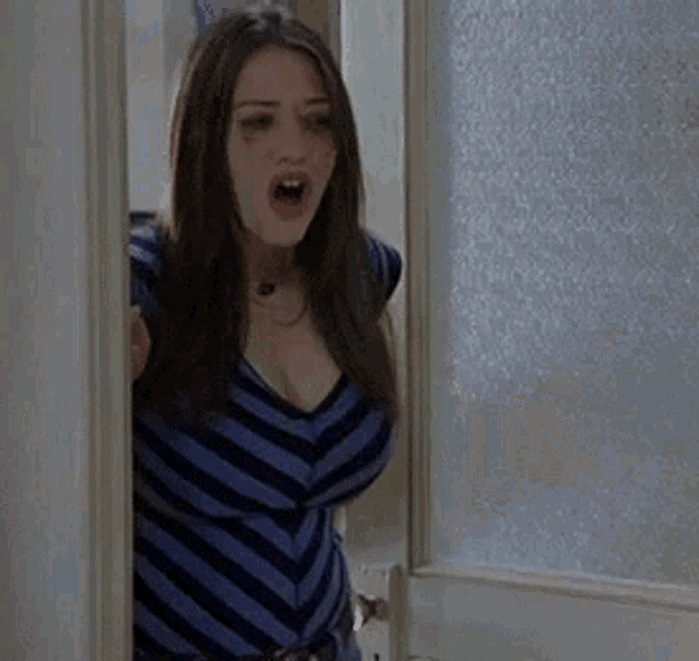 Kat Dennings Shouting Crying Messy Mascara GIF