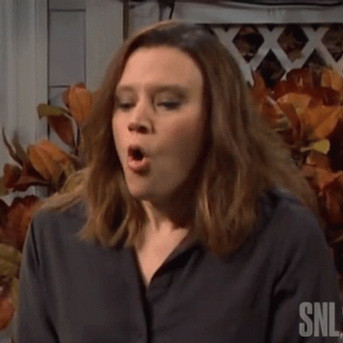 Kate McKinnon Blow Some Air She Is Nervous GIF