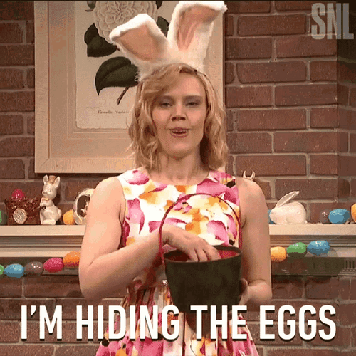 Kate Mckinnon Easter Hiding Eggs GIF