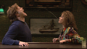 Kate Mckinnon Spitting Margarita GIF