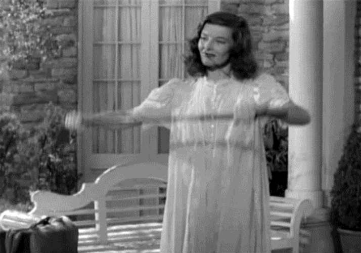 Katharine Hepburn Breaks The Stick  GIF