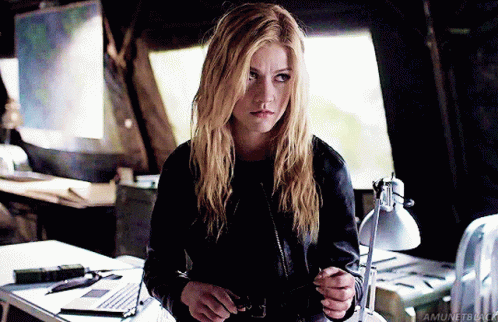 Katherine Mcnamara Holding Knife GIF