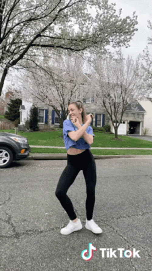 Katie Feeney Tiktok Dance On Street GIF