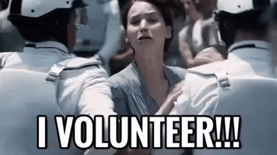 Katniss Averdeen Hunger Games I Volunteer GIF
