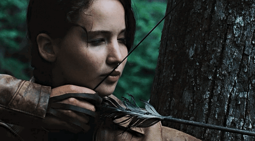 Katniss Everdeen Aiming Her Shot GIF