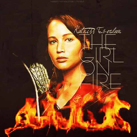 Katniss Everdeen Fire Poster GIF
