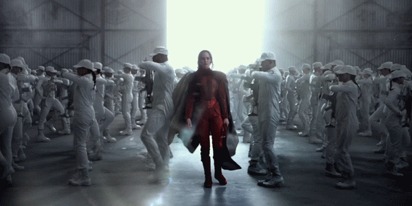 Katniss Everdeen In Red Suit GIF