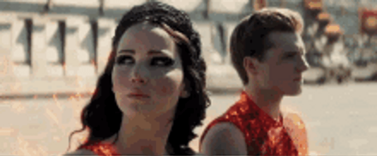 Katniss Peeta Entrance May The Odds Be Ever In Your Favor GIF