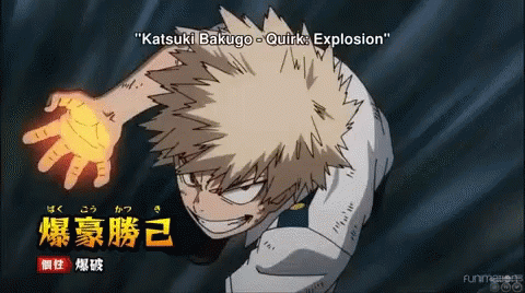 Katsuki Bakugo Quirk Explosion Is The Name Of The Character Shown GIF