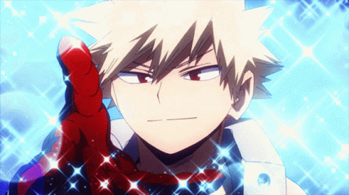 Katsuki Bakugo Shimmering Sweet Smile GIF
