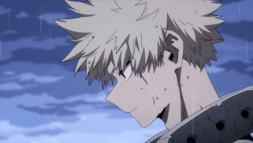 Katsuki Bakugou Blank Stare Rain Falling GIF